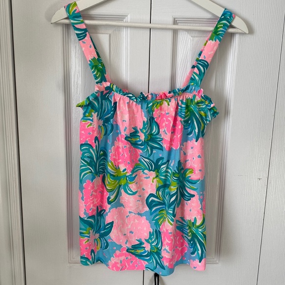 Lilly Pulitzer Tropical Pink and Green Tank Top - Picture 3 of 14